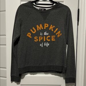 Women's Gray Sweater with Orange Text
